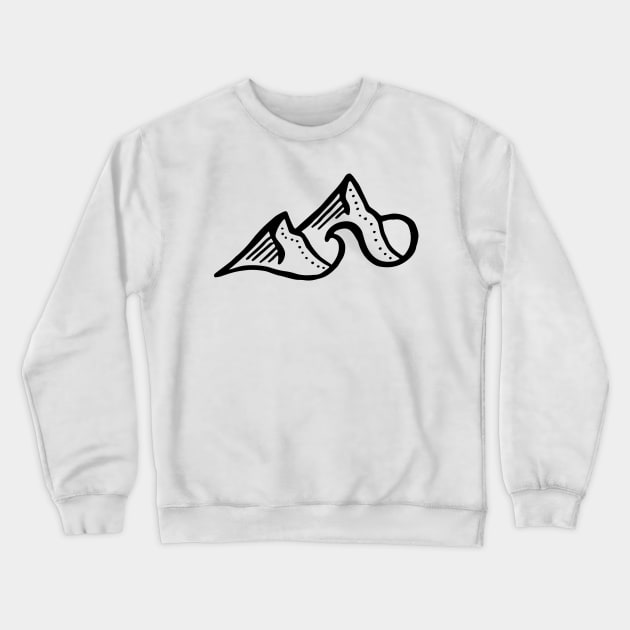 Simple Mountain and Wave Crewneck Sweatshirt by VANDERVISUALS